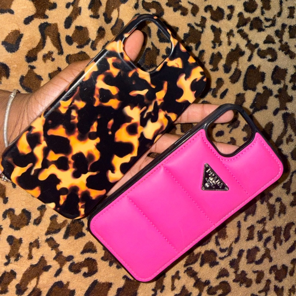 Prada Pink and Tortoiseshell Phone Cases